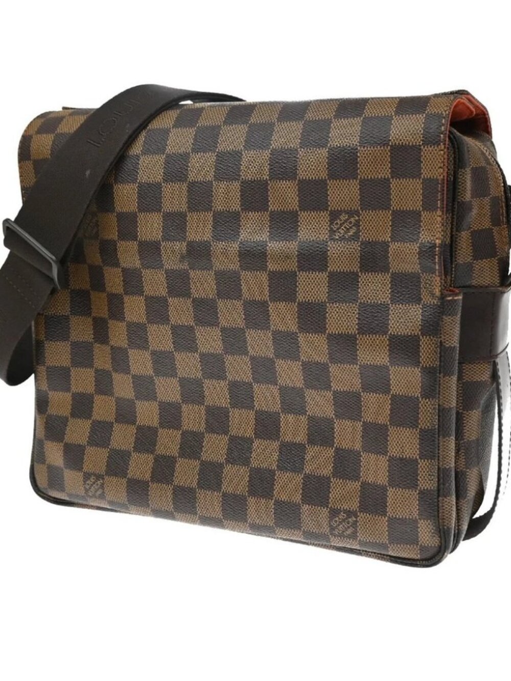 LOUIS VUITTON Naviglio Shoulder Bag Damier Ebene Leather Brown